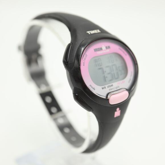 Timex Ironman Triathlon Indiglo Digital Alarm Timer Watch Pink Black New Battery - Picture 8 of 11